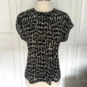 Ann Taylor silk animal print blouse
